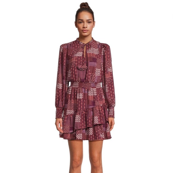 BCBG Paris Dresses & Skirts - 🎉BCBG Paris Women's Tiered Mini Dress w/ Long Balloon Sleeves, Size M SOLD OUT